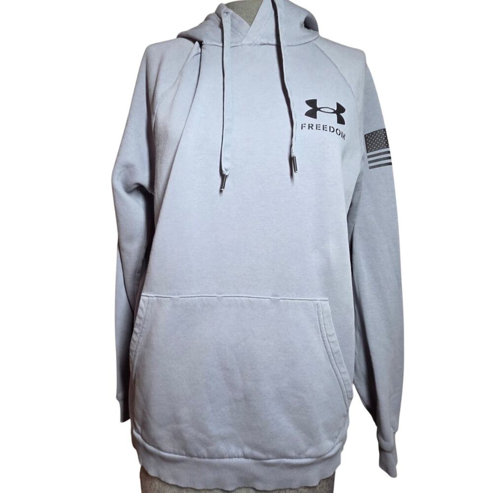 Under Armour Gray Freedom Hooded Sweatshirt Size Medium